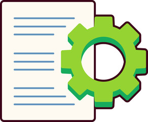 Management project Development setting document business money financial Flat with Black Sticker