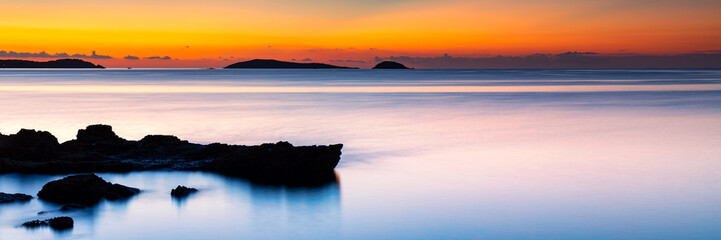 Fototapeta premium Illa de Santa Eulalia Sunrise Panorama