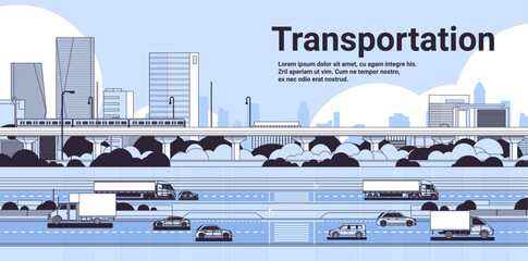 transport driving highway road city traffic transportation concept modern cityscape background © mast3r