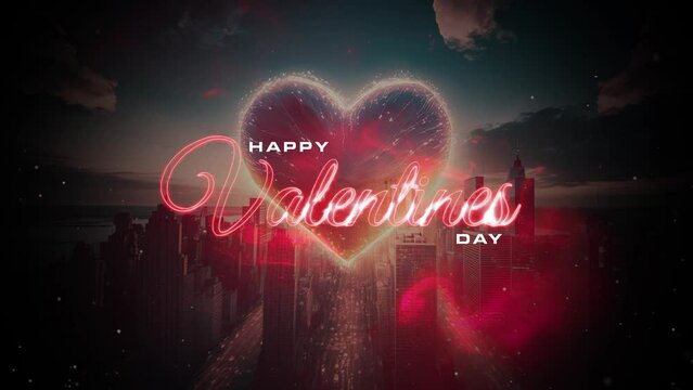 Valentine's Day Motion Typography with Heart in the sky