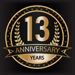 Gradient vector 13 year anniversary and anniversary