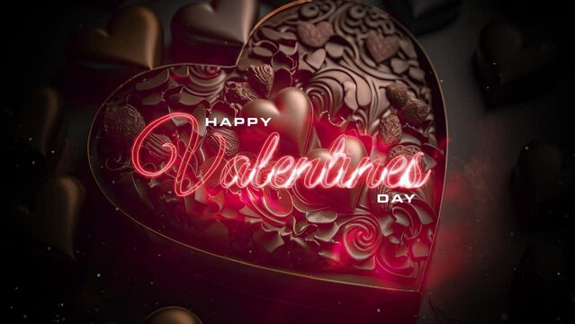 Valentine's Day Motion Typography with Heart Chocolate