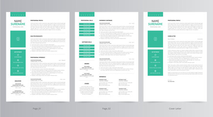 Resume Template, Professional Modern Resume Template, CV Template