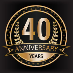 Fototapeta premium Gradient vector 40 year anniversary and anniversary