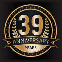 Gradient vector 39 year anniversary and anniversary