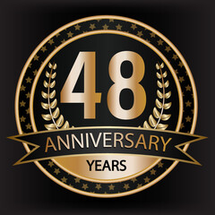 Gradient vector 48 year anniversary and anniversary