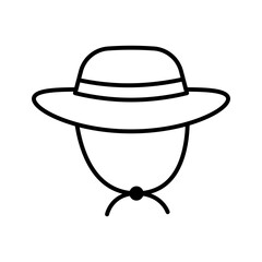 Boonie hat cap icon. Adventure hat. Pictogram isolated on white background.