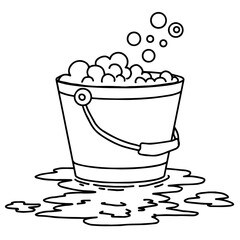 design illustration outline bucket washing icon