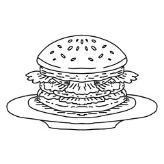design illustration outline humburger icon