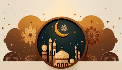 Fototapeta na wymiar Ramadan's celebration background with copy space for text generative ai