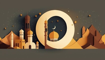 Ramadan's celebration background with copy space for text generative ai