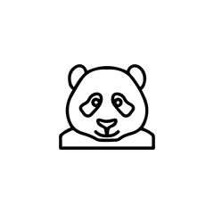 simple line art vector illustration of a bear's face