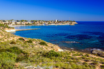 Fototapeta na wymiar Summer landscape, sunny day at the sea in Spain