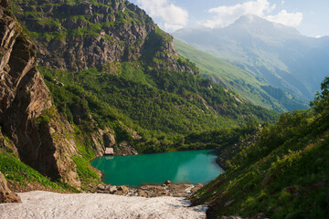 A lake in the Caucasus mountains