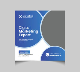 Modern digital marketing agency and corporate social media banner design template