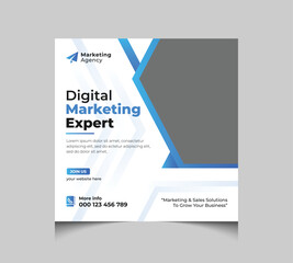 Modern digital marketing expert and corporate social media post banner design
