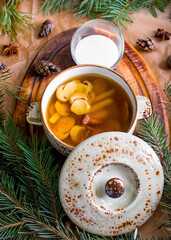 Mushroom soup with decoration