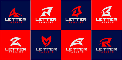 Stylish letter A P D B Z M G R logo vector bundle. © Artswolf