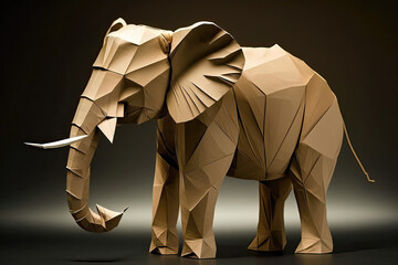 close-up of origami of an elephant, ai generated