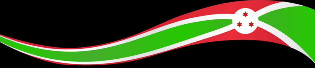 Burundi flag wave isolated on png or transparent background
