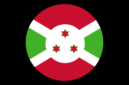 Burundi flag button on white background