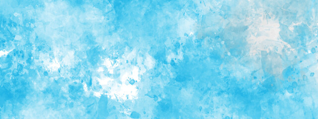 Blue watercolor background with abstract cloudy sky concept. Abstract blue watercolor background handprint colorful gradient ink. Blue sky background with clouds.