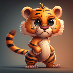 Cute Cartoon Tiger Character