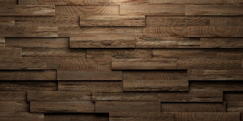 Horizontal wooden boards or planks randomly shifted surface background texture, empty floor or wall hardwood wallpaper