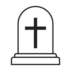 Tombstone icon. Rip grave icon vector.