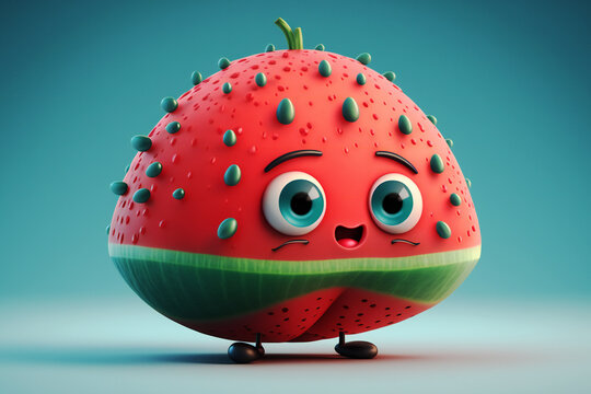 cute Watermelon cartoon Character