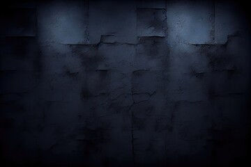 Rough unsmooth with cracks dark blue or black wall texture. Copy space. Generative AI
