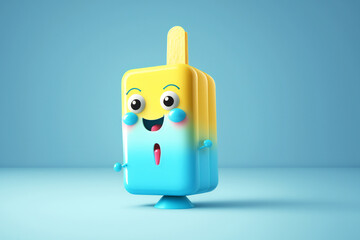 cute Popsicles cartoon Character - obrazy, fototapety, plakaty
