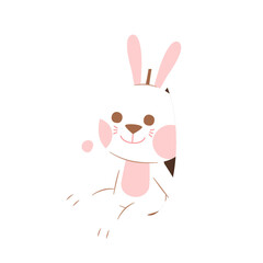 White Rabbit Climb Out From Hole, Illustration, Transparent