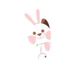 Obraz premium White Rabbit Climb Out From Hole, Illustration, Transparent