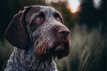 German wirehaired pointer dog