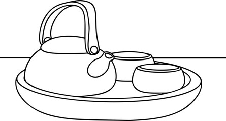 Japanese tea pot icon vector
