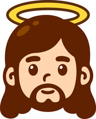 Cute cartoon Jesus Christ face