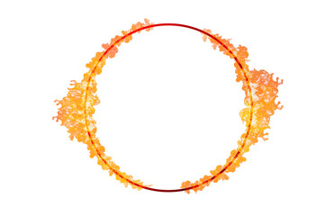 circle frame orange flame isolated on transparent background PNG file