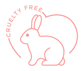 not tested on animals. Animal cruelty free symbol design. Product not tested on animals sign with bunny rabbit stamp. Vector illustration.