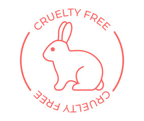 not tested on animals. Animal cruelty free symbol design. Product not tested on animals sign with bunny rabbit stamp. Vector illustration.
