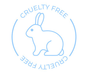 not tested on animals. Animal cruelty free symbol design. Product not tested on animals sign with bunny rabbit stamp. Vector illustration.