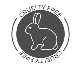 not tested on animals. Animal cruelty free symbol design. Product not tested on animals sign with bunny rabbit stamp. Vector illustration.