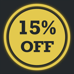 15% off, discount, offer, offer card, deal, promotion, banner 15% off, banner