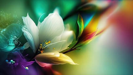 Abstract Flowers flat style background generative ai