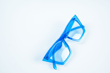 Colorful Plastic Eyeglasses isolated on white background.