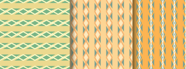 triangles and sharp seamless line pattern set, seamless pattern print for wallpaper and textile