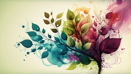 Colorful abstract spring wallpaper with flowers generative ai