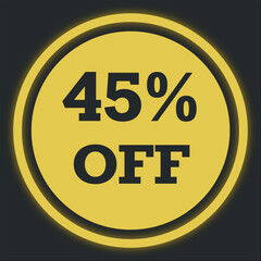 45% off, discount, offer, offer card, deal, promotion, banner 45% off, banner