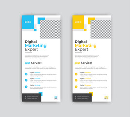 Creative digital marketing agency business rack card or dl flyer template design.	