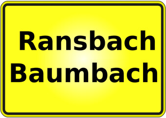 Fototapeta premium Stadteingangsschild Deutschland Stadt Ransbach - Baumbach